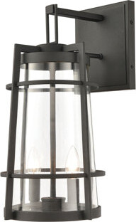 Wildon Home Crofton 19'' High 2-Light Outdoor Sconce - Charcoal