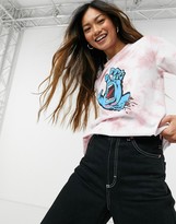 Thumbnail for your product : Santa Cruz Screaming Hand T-shirt in pink tie-dye