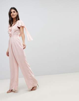 ASOS Design Jumpsuit with Soft Ruffle Detail