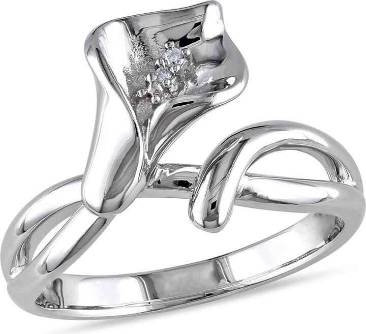 DELMAR Calla Lilly Diamond Ring - 0.01 ctw