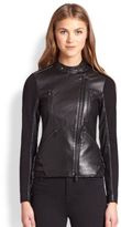 Thumbnail for your product : Haute Hippie Leather & Stretch Knit Motorcycle Jacket