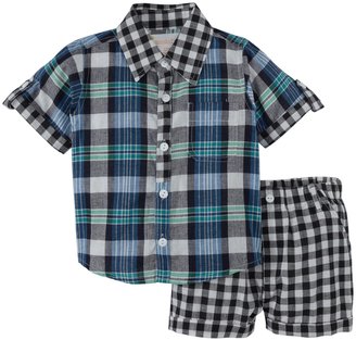 Masala Neat Shirt 2 Piece Set (Baby) - Navy-6-12 Months