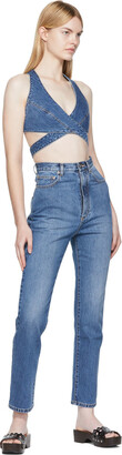 Alaia Blue High-Waist Straight Jeans