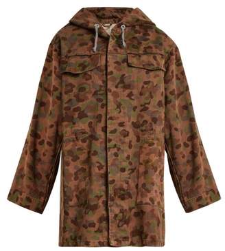 Myar - Oversized Camouflage Print Cotton Hooded Jacket - Womens - Khaki Multi