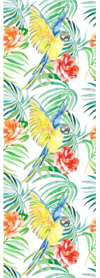 Bay Isle Home Womack Removable Parrot Tropical Leaves 4.17' L x 25\