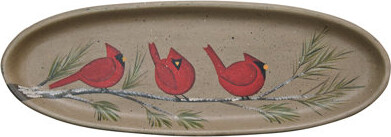The Hearthside Collection Cardinal Wooden Oval Tray