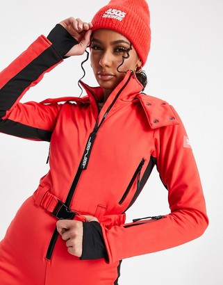 ASOS 4505 ski fitted belted ski suit with hood and side stripe - ShopStyle  Jackets
