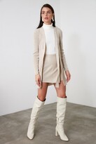 Thumbnail for your product : Trendyol Stone Tie Front Long Cardigan