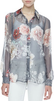 Thumbnail for your product : L'Agence Peony Printed Sheer Chiffon Blouse