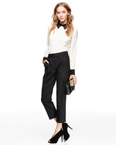 Thumbnail for your product : Catherine Malandrino Contrast-Trim Back-Snap Top, Ivory/Noir