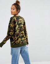 Thumbnail for your product : Mini Cream Crew Neck Sweater In Knitted Camo With Bunny Eyes