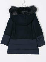Thumbnail for your product : Armani Junior padded coat with faux fur trim hood