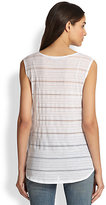 Thumbnail for your product : Twenty Tees Sheer Mesh-Striped Jersey Tank