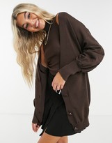 Thumbnail for your product : Heartbreak oversized cardigan co-ord in chocolate brown