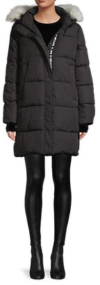 MICHAEL Michael Kors Missy Removable Faux Fur-Trim Hooded Puffer Coat