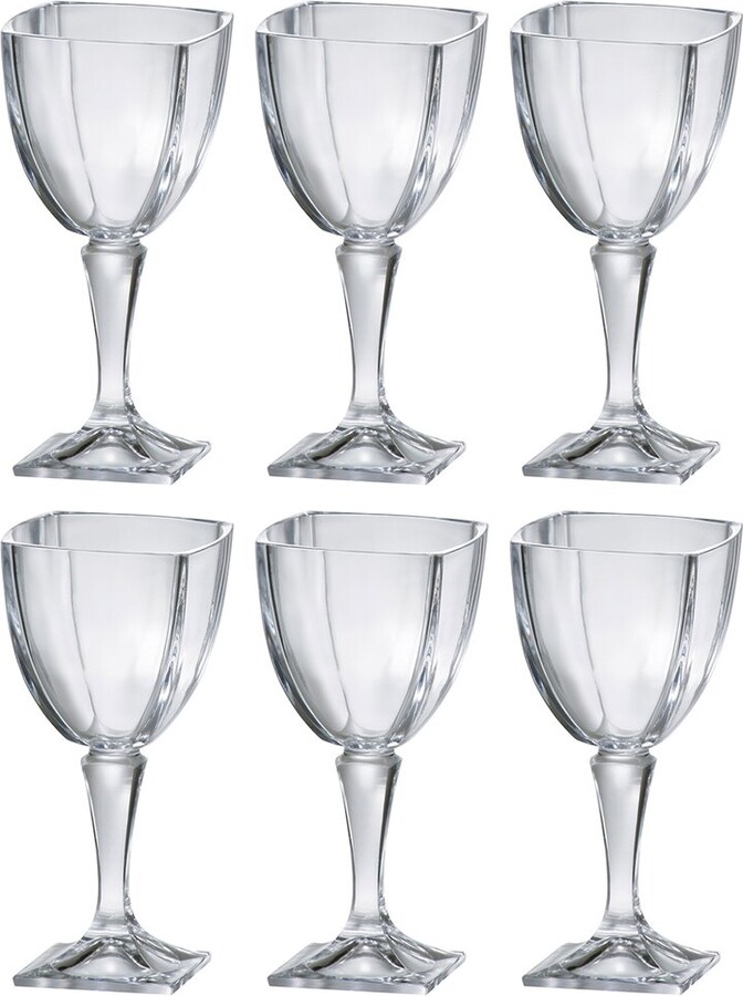 Barski Set of 6 Crystal Wine/Water Goblets