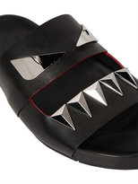 Thumbnail for your product : Fendi Bugs Metallic & Leather Slide Sandals