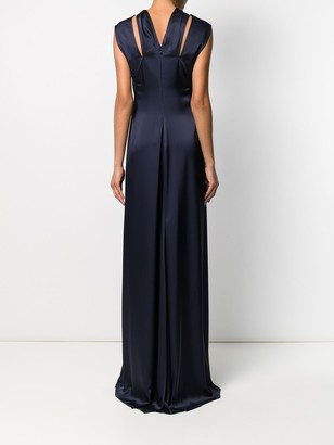 Victoria Beckham Twist Neck Floor-Length Gown