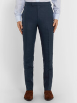 Thumbnail for your product : Kingsman Navy Cotton, Linen And Silk-Blend Suit Trousers