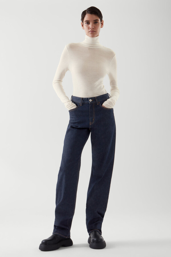COS Straight-Leg Loose-Fit Extra-Long Jeans - ShopStyle