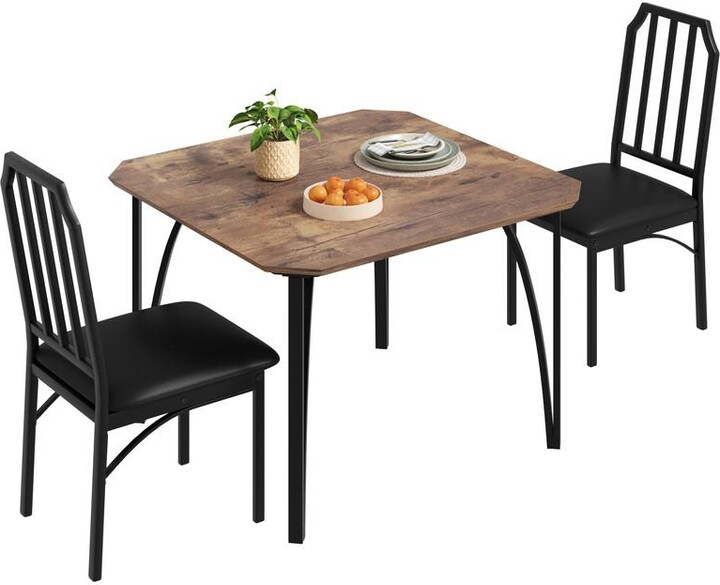 gaomon Kitchen Table and Chairs for 2 with with Chamfer Design, Dining ...