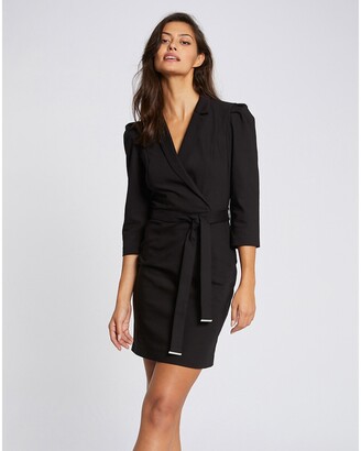 Morgan Cotton Mix Dress with Tie-Waist and Tailored Collar