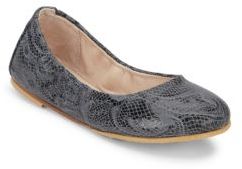 Bloch Kid's Barbarella Lace-Embossed Leather Ballet Flats