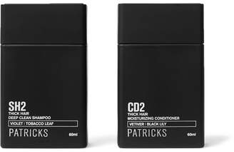 Patricks - Sh2 Deep Clean Shampoo & Cd2 Moisturizing Conditioner Set, 2 X 60ml - Black