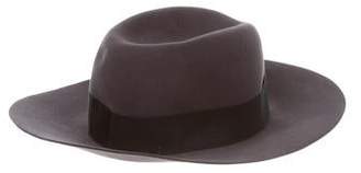Maison Michel Felt Fedora Hat Aubergine Felt Fedora Hat