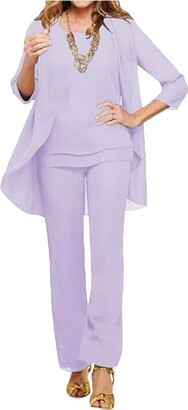 Chiffon Pants Suits For Wedding Pcs For Women V-Neck Chiffon - Main Image