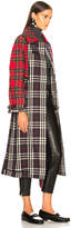 Thumbnail for your product : Burberry Tartan Trench Coat in Red, Black & White | FWRD