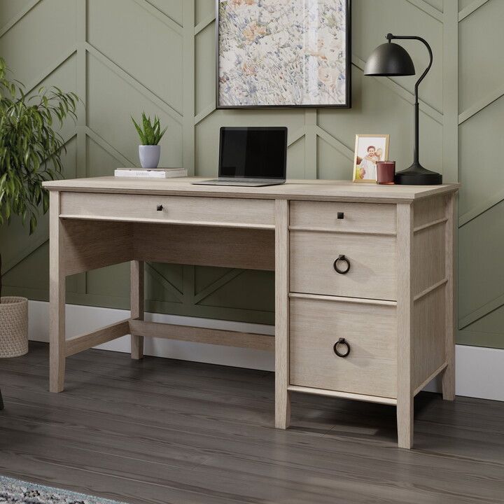 Sauder East Adara Single Pedestal Desk, Cascade Oak Finish