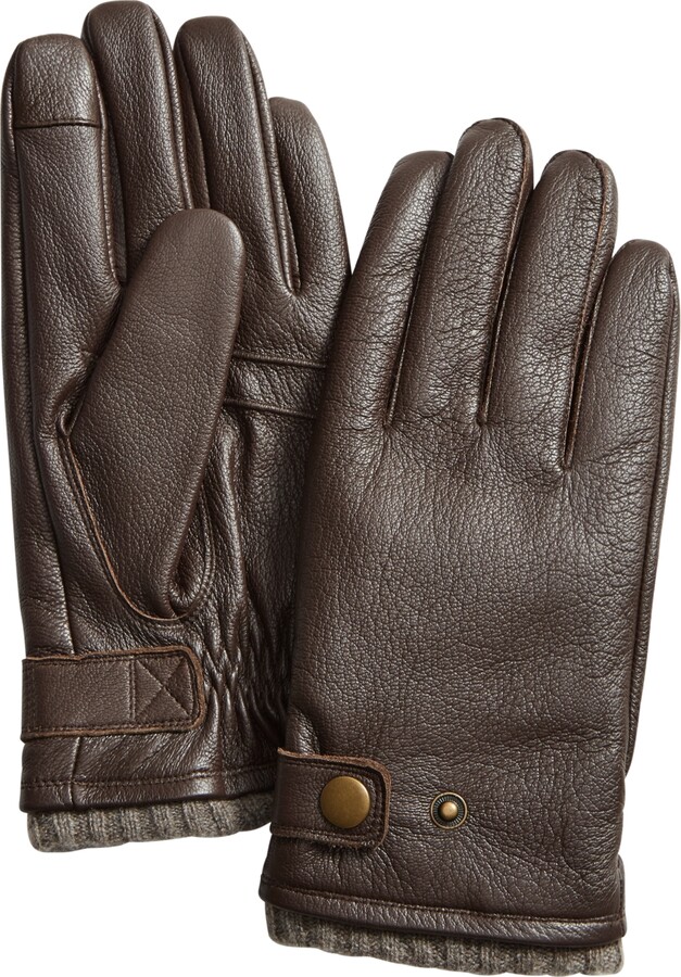 Club Room Men's Leather Gloves with Cashmere Lining, Created for Macy's