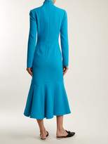 Thumbnail for your product : Emilia Wickstead Prudence High Neck Double Crepe Dress - Womens - Mid Blue