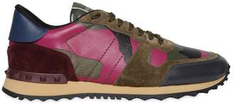 Valentino Rockrunner Canvas & Leather Sneakers