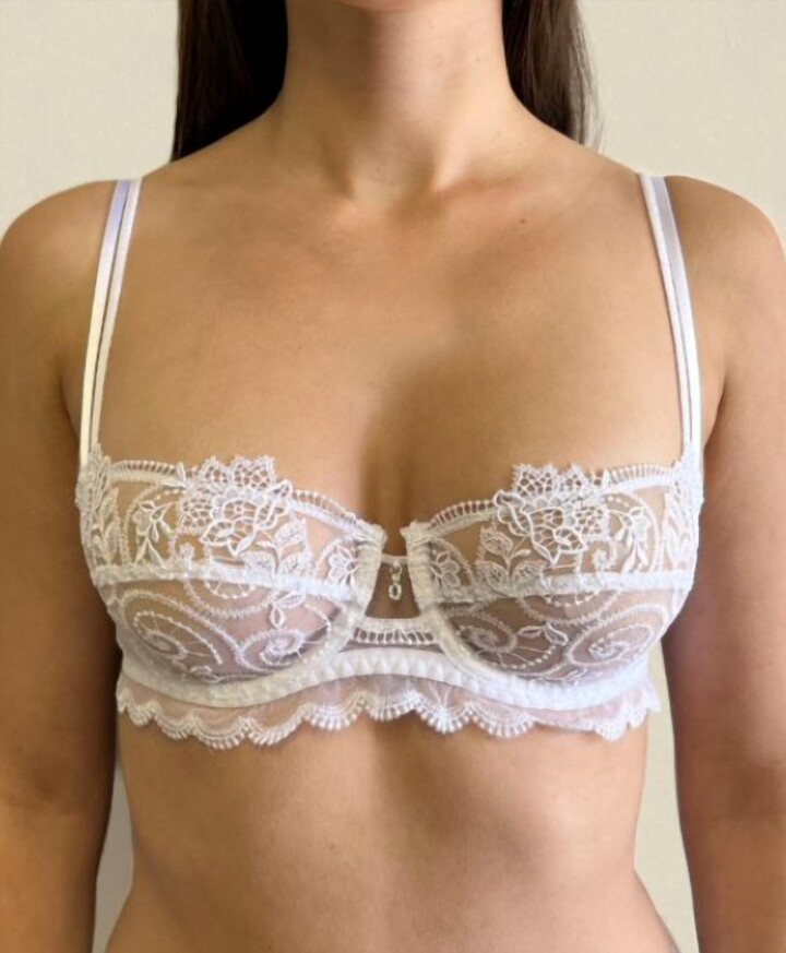Crystal Poesie Demi Bra In White