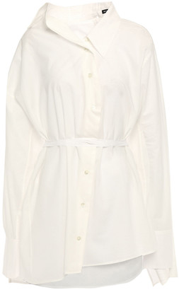 Ann Demeulemeester Asymmetric Draped Cotton Shirt