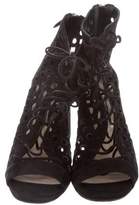 Thumbnail for your product : Prada Lace-Up Laser Cut Sandals