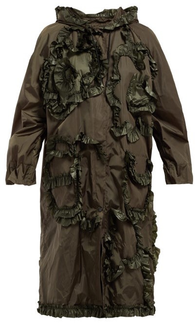 Trench Coat Simone Rocha Green Jacket Moncler Simone Rocha Ruffled