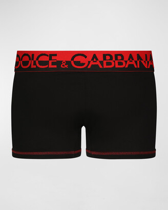 Dolce & Gabbana Men's Cotton-Stretch Logo Boxer Briefs