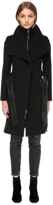 Mackage Nori Tailored Wool Coat With Wide Lapel In Black