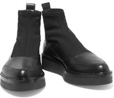 Thumbnail for your product : DKNY Karen Stretch Knit-Paneled Leather Ankle Boots