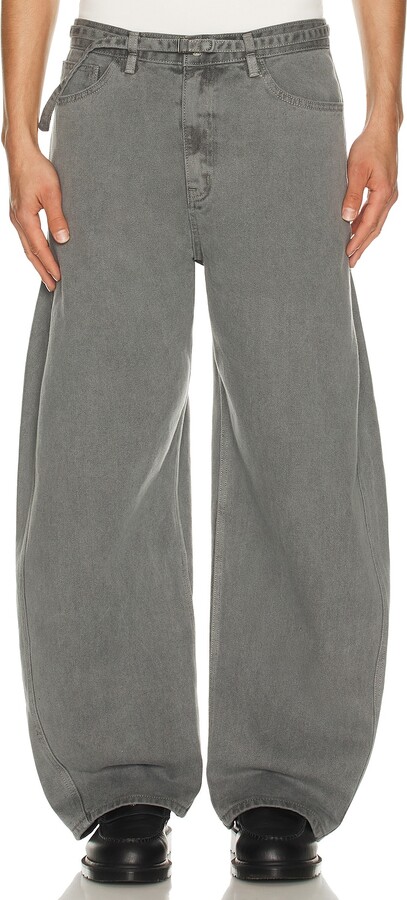 LE 17 SEPTEMBRE Le17Septembre Garment Dyed Curved Jeans in Grey