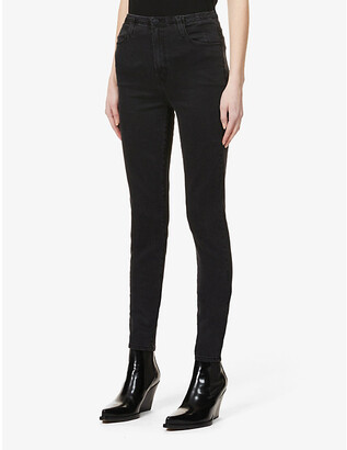 J Brand Darted skinny high-rise stretch-denim jeans