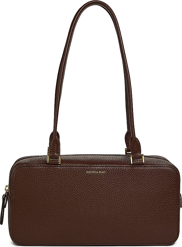 Veronica Beard Women's Boxy Leather Shoulder Bag - Dark Raisin