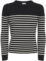 Thumbnail for your product : Saint Laurent Striped Cotton & Wool Crewneck Sweater