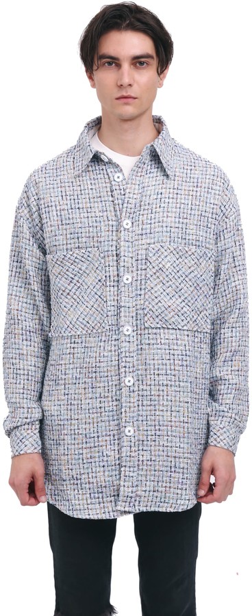 Charlie Luciano Tweed Overshirt Unisex - ShopStyle Long Sleeve Shirts