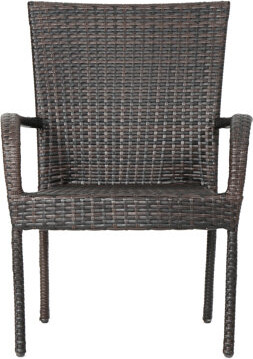 Hokku Designs 3Pcs Outdoor Dining Chair , Transitional , Brown, Stackable, Quick Enjoyment Of 3Pcs, Fit Your Furniture