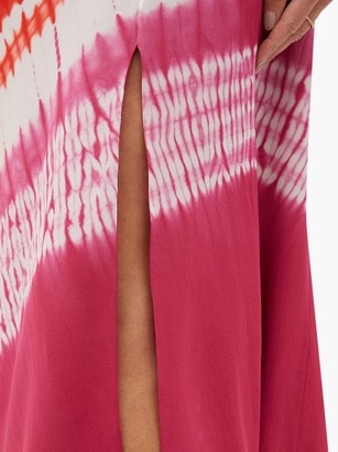 Altuzarra Ayumi Shirred Shibori-dyed Silk Midi Dress - Pink Print