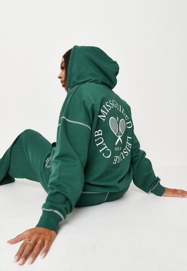 Missguided Jordan X Plus Size Green Msgd Double Zip Contrast